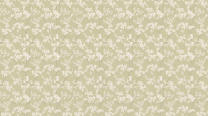 Papier peint fleurs vert sauge et blanc