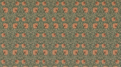 Papier peint floral terracotta et vert