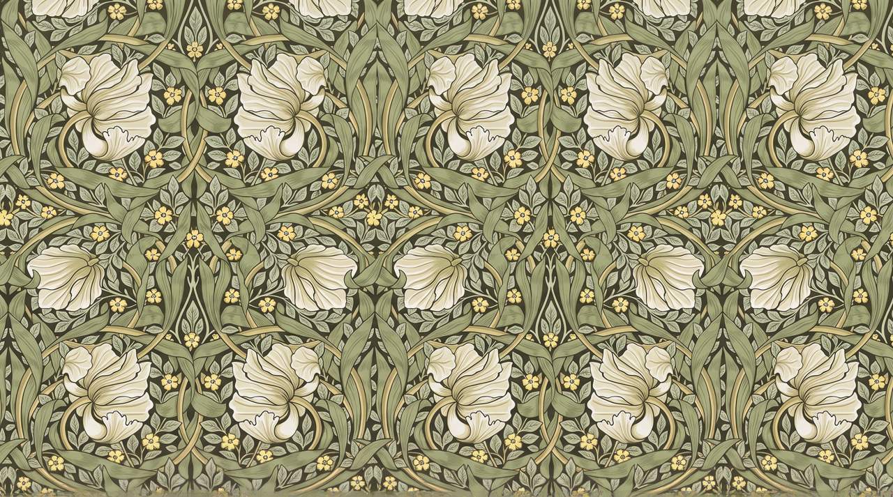 Papier peint floral vintage vert sauge