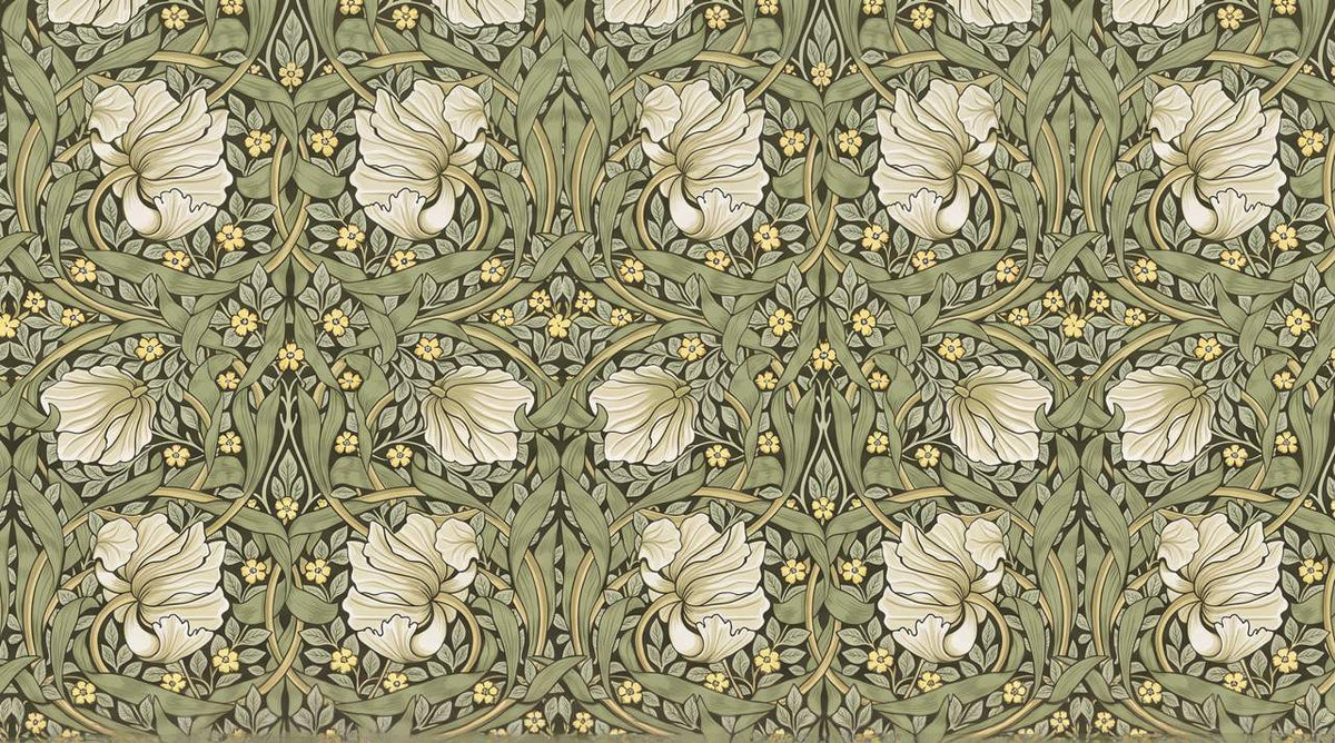Papier peint floral vintage vert sauge