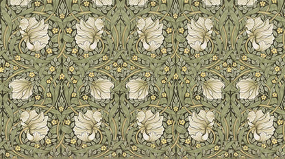 Papier peint floral vintage vert sauge