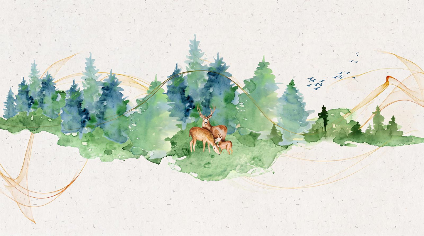 Papier Peint Foret Aquarelle
