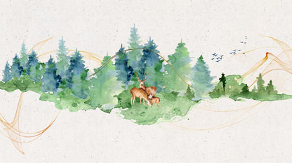 Papier Peint Foret Aquarelle