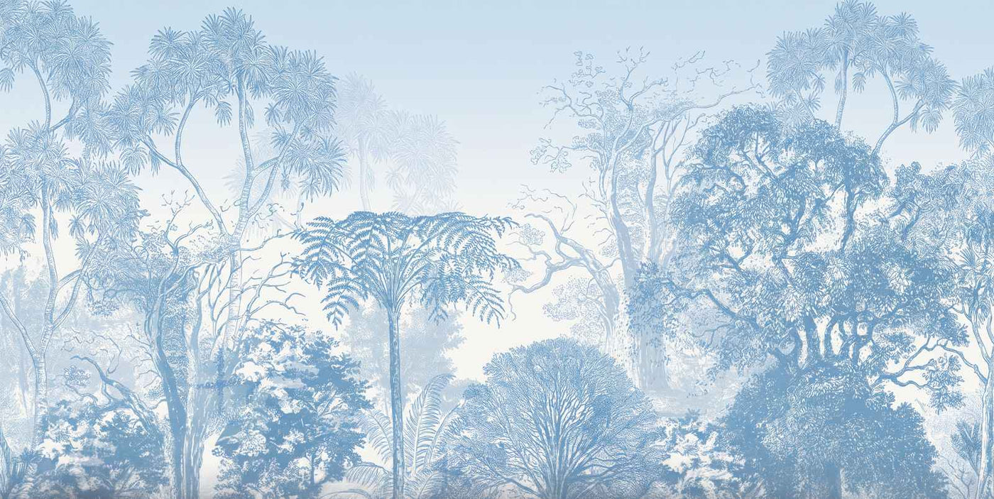 Papier Peint Foret Bleu