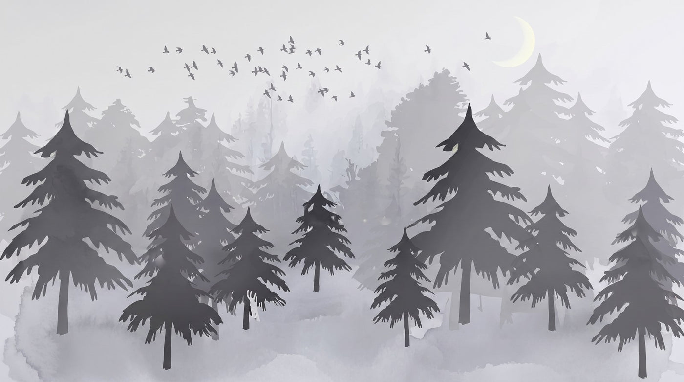 Papier Peint Foret Dessin
