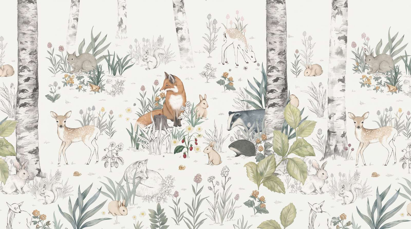 Papier Peint Foret Renard