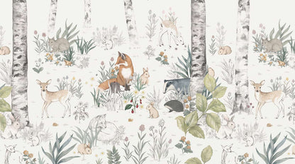 Papier Peint Foret Renard