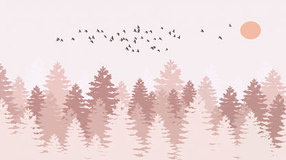 Papier Peint Foret Rose