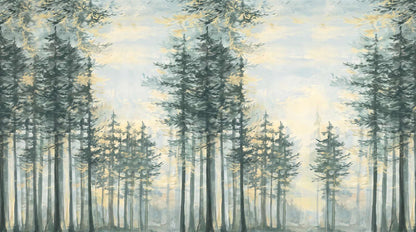 Papier Peint Foret Sapin