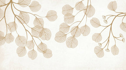 Papier peint ginkgo beige