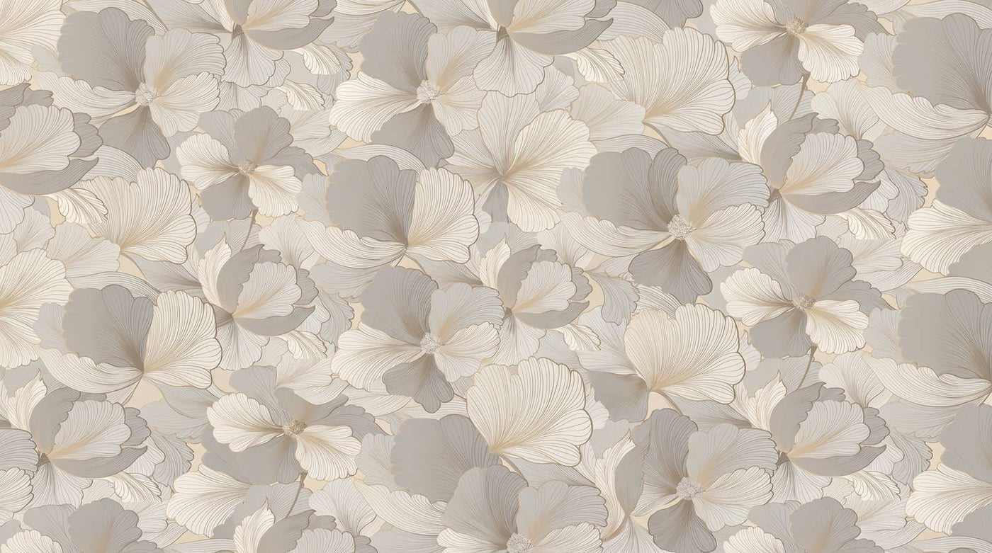 Papier peint ginkgo noir et blanc