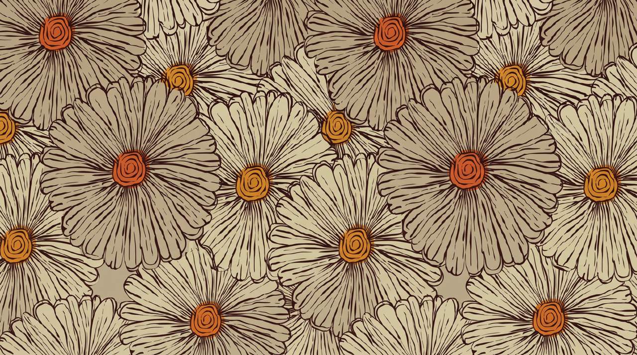 Papier peint grosse fleur vintage