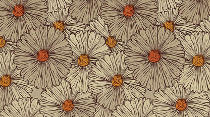 Papier peint grosse fleur vintage