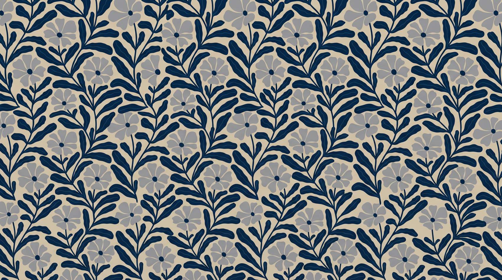 Papier peint grosses fleurs bleues graphique