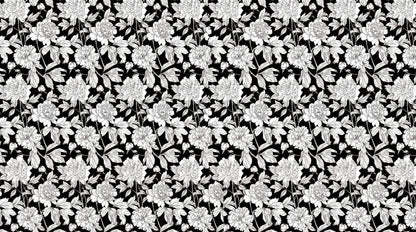 Papier peint grosses fleurs fond noir