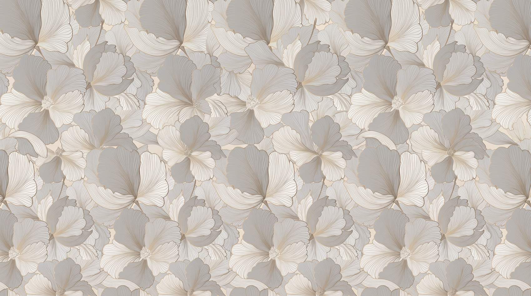 Papier peint grosses fleurs douces