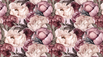 Papier peint grosses fleurs pivoines