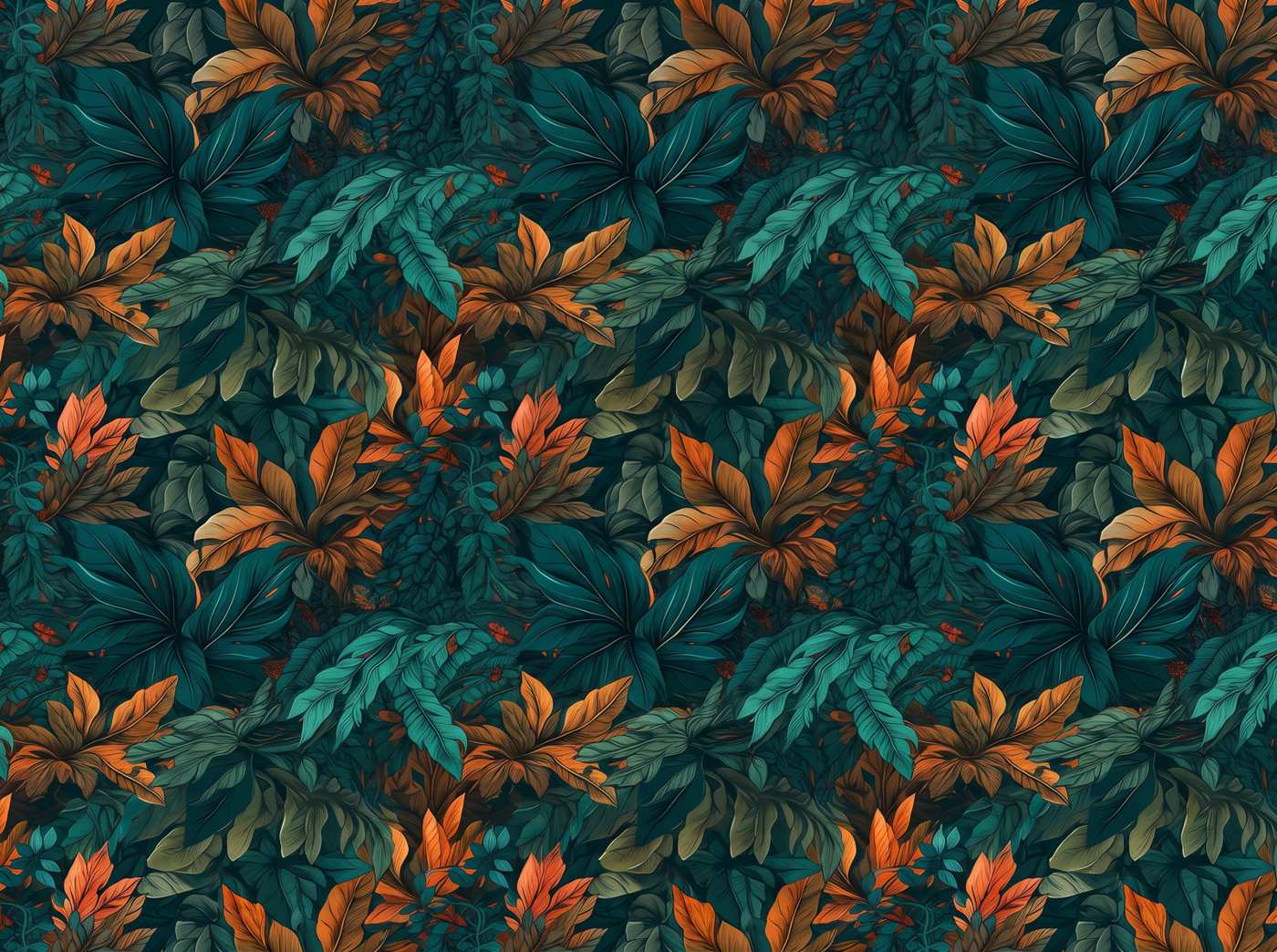 Papier Peint Jungle Bleu Canard