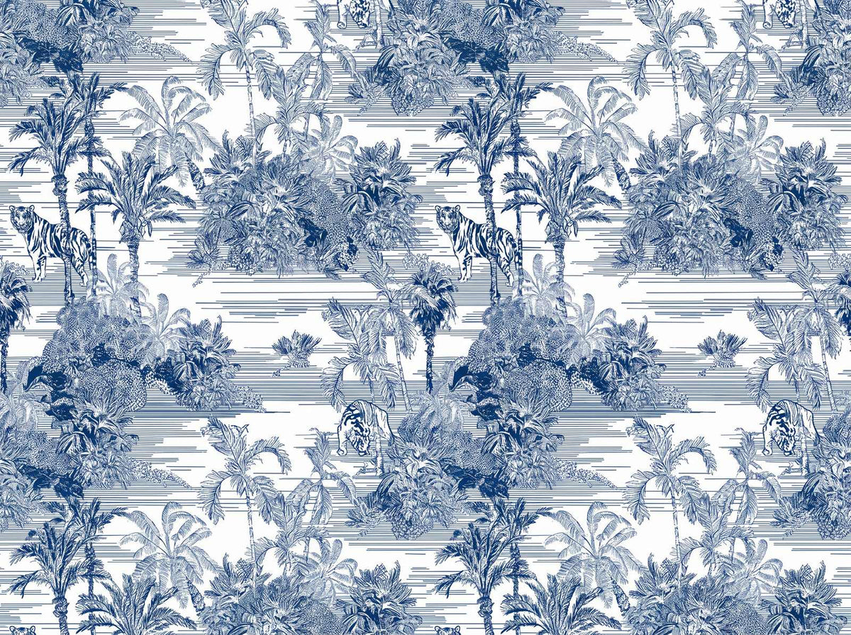 Papier Peint Jungle Bleu