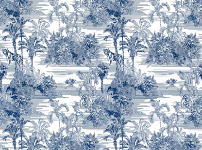 Papier Peint Jungle Bleu