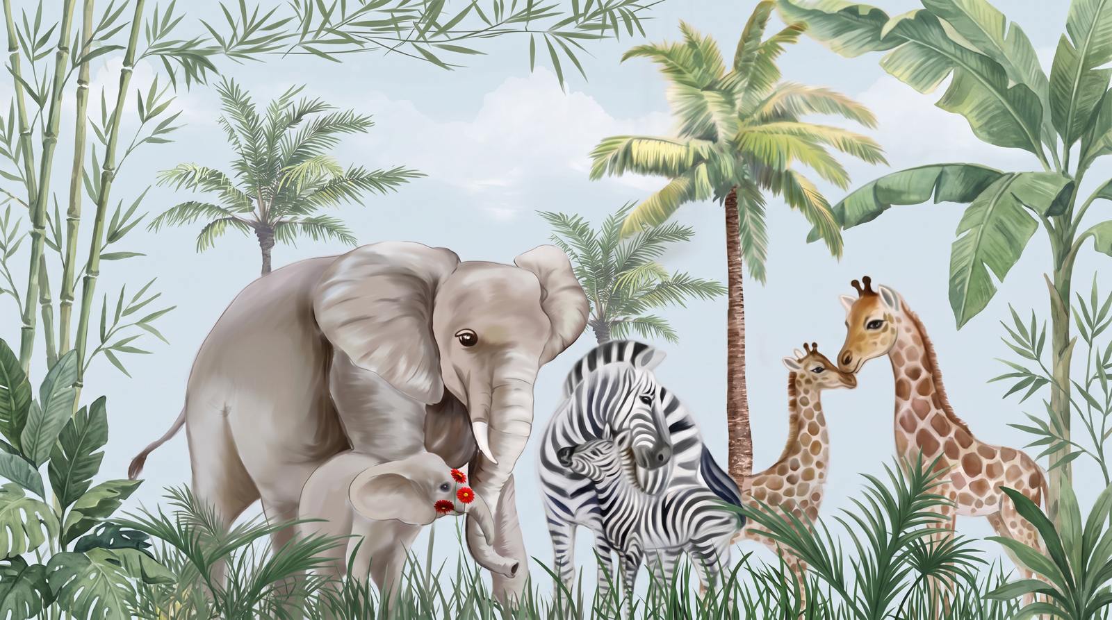 Papier Peint Jungle Éléphant