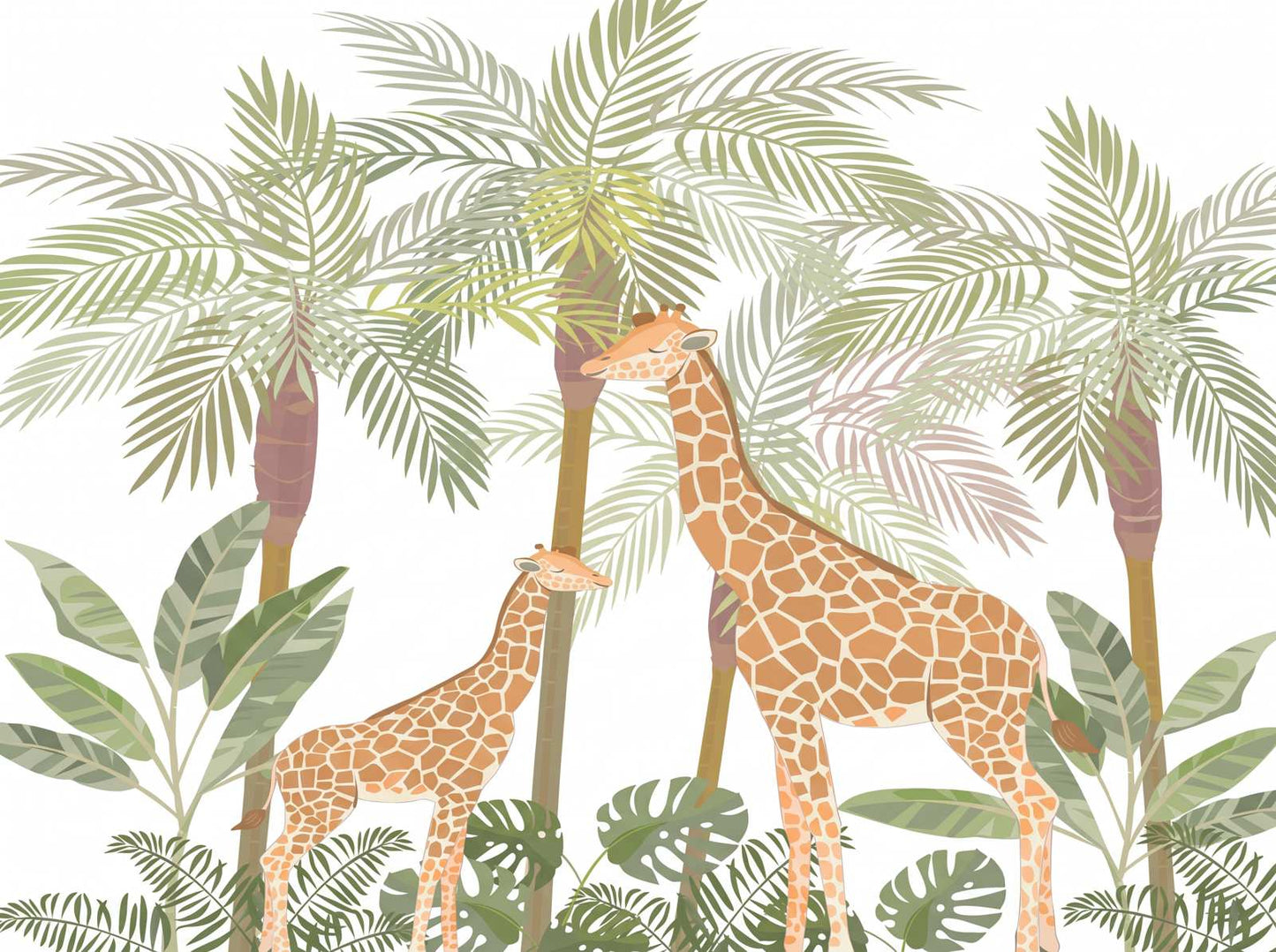Papier Peint Jungle Girafe