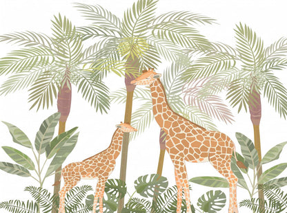 Papier Peint Jungle Girafe