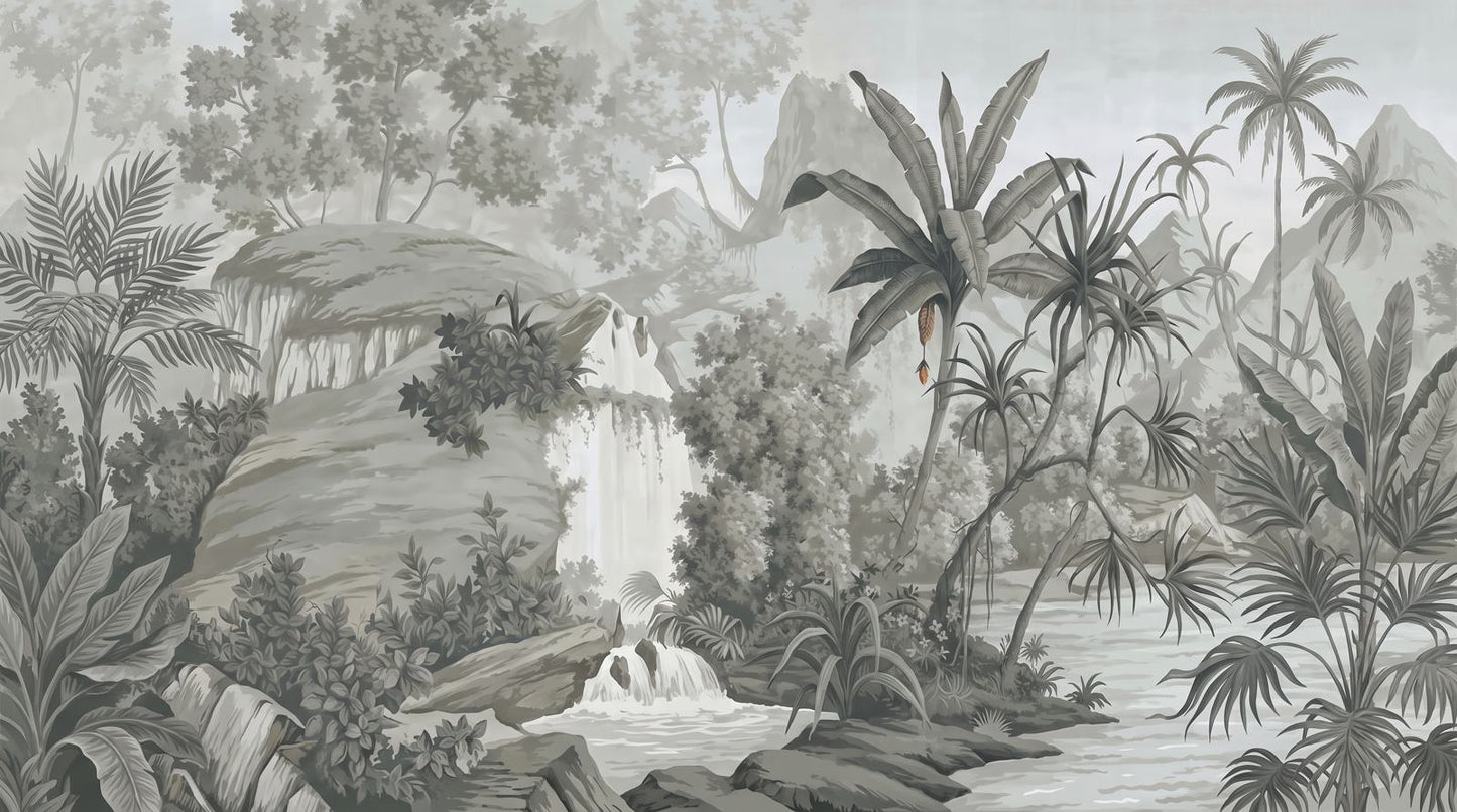 Papier Peint Jungle Noir et Blanc