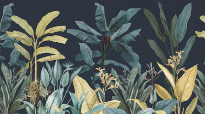 Papier Peint Jungle Noir et Vert