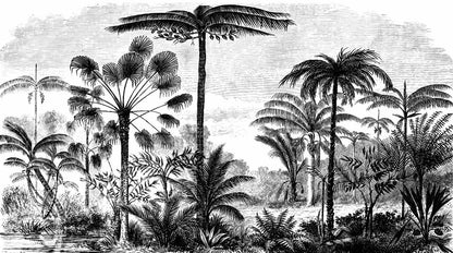 Papier peint jungle tete de lit