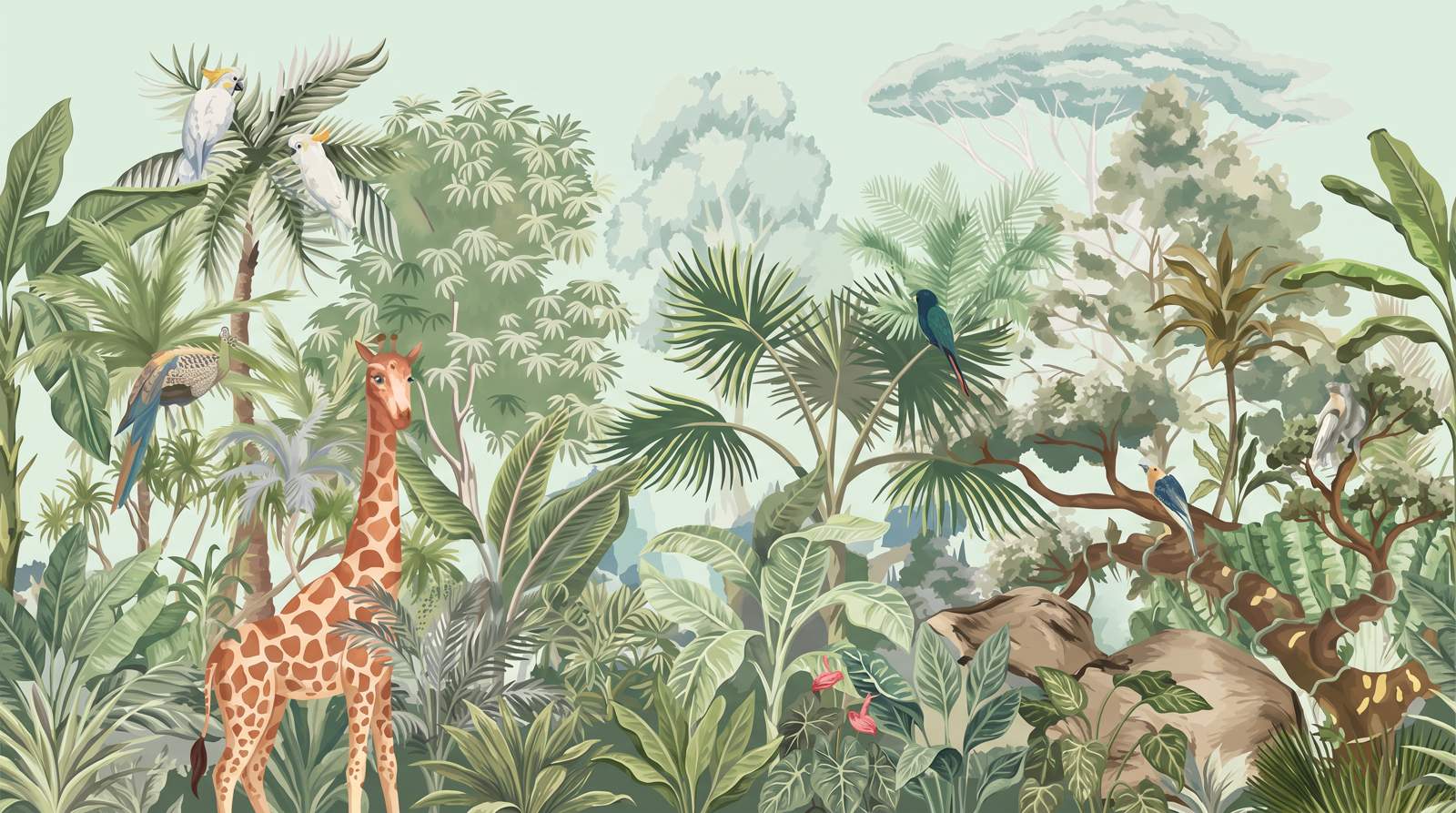 Papier Peint Jungle Tropical