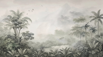 Papier Peint Jungle Vert