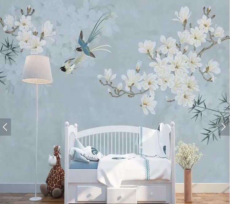 Papier peint magnolia décor