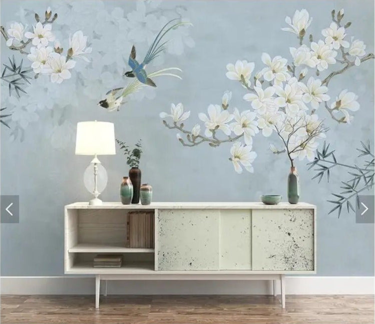 Papier peint magnolia tapisserie