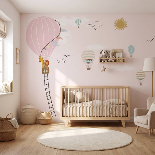 Papier peint montgolfiere lion