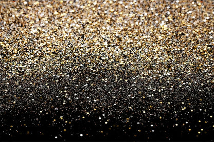 Papier peint motif paillettes points or fond noir