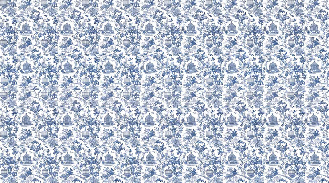 Papier peint motif toile de jouy