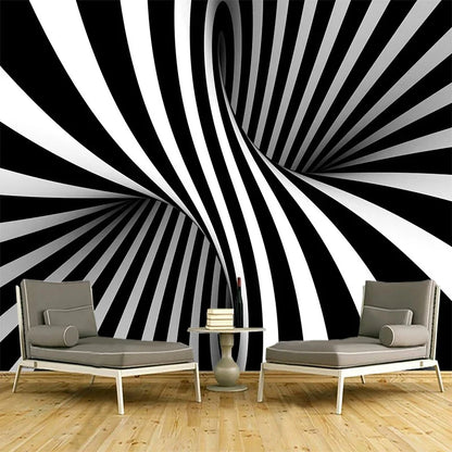 Papier peint noir et blanc 3D