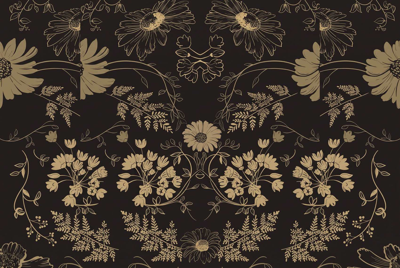 Papier peint noir et or chambre