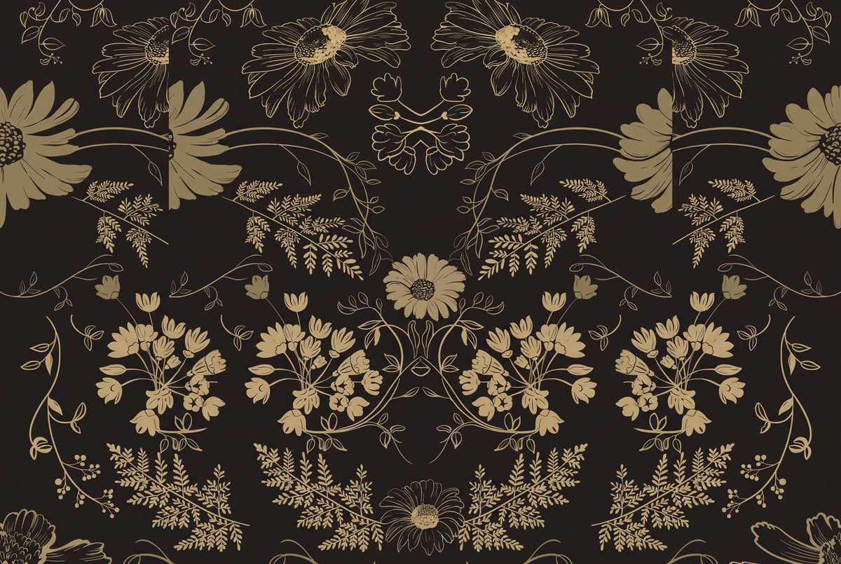Papier peint noir et or chambre