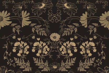 Papier peint noir et or chambre