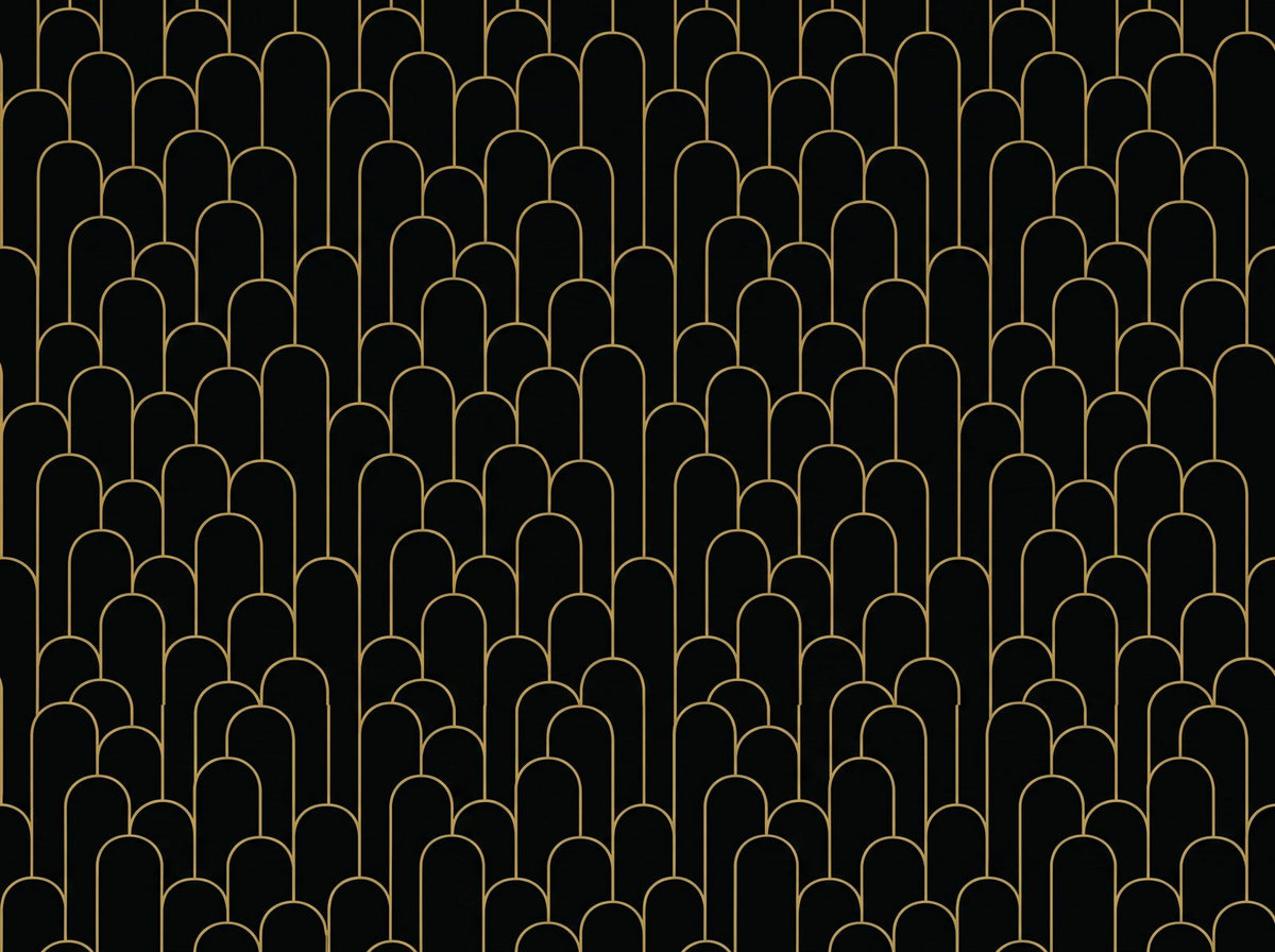 Papier peint noir et or géometrique