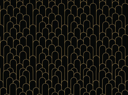 Papier peint noir et or géometrique