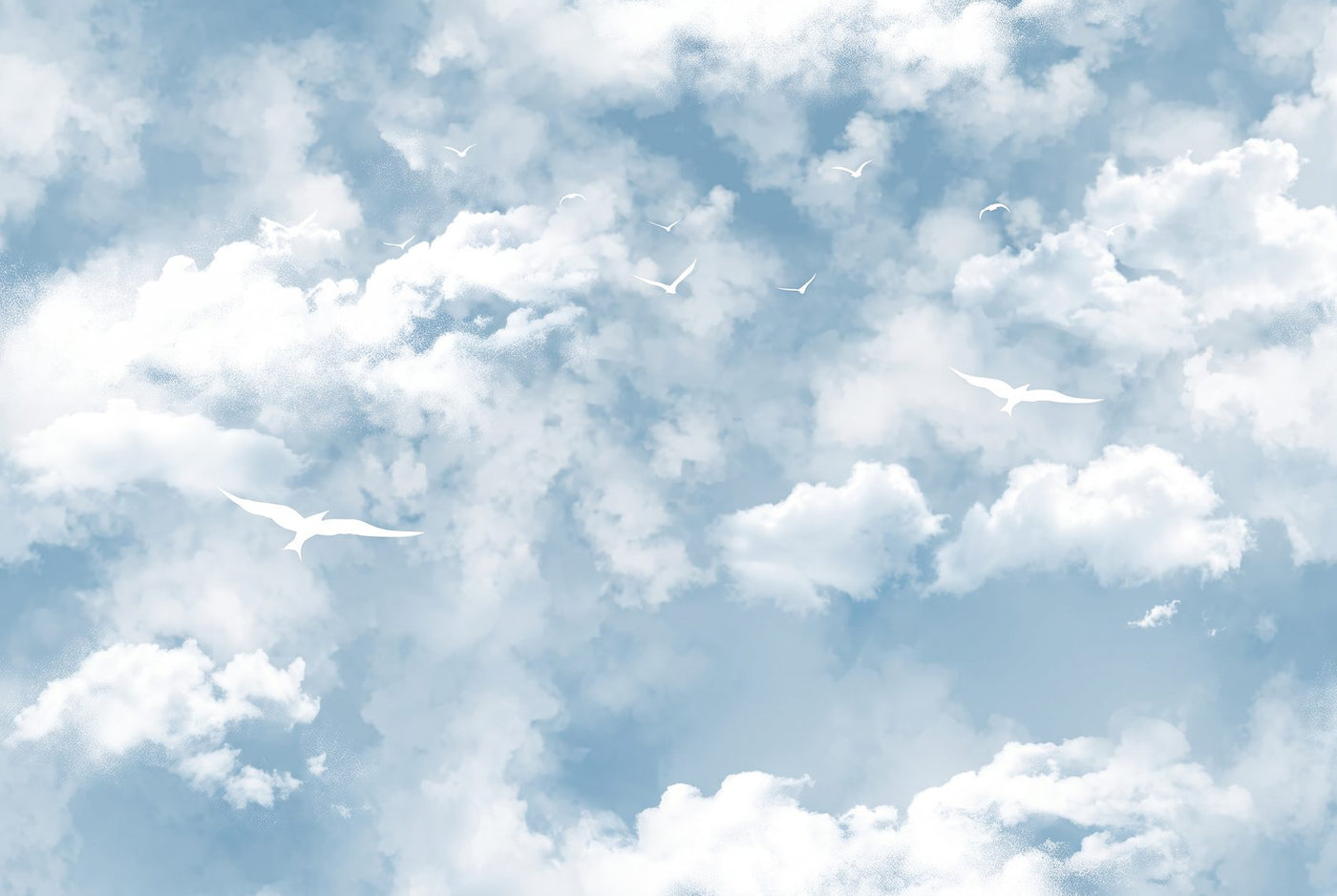 Papier peint nuage bleu