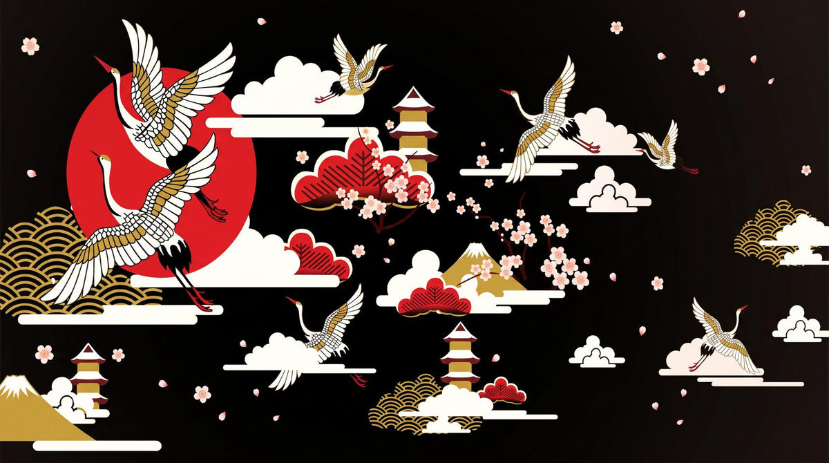 Papier Peint Oiseaux Japonais