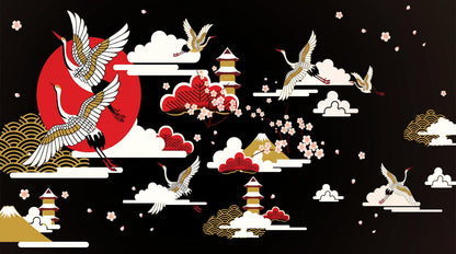 Papier Peint Oiseaux Japonais