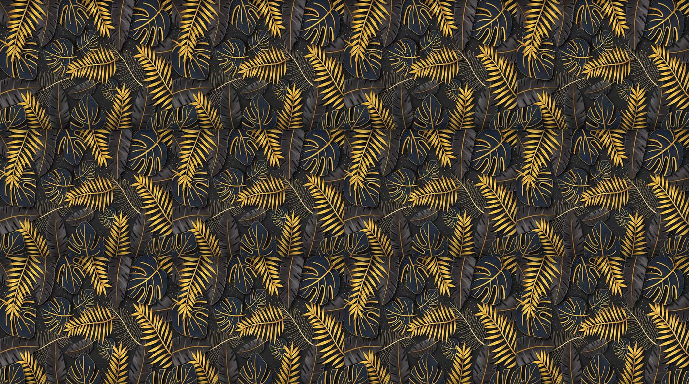 Papier Peint Palmier Noir et Or