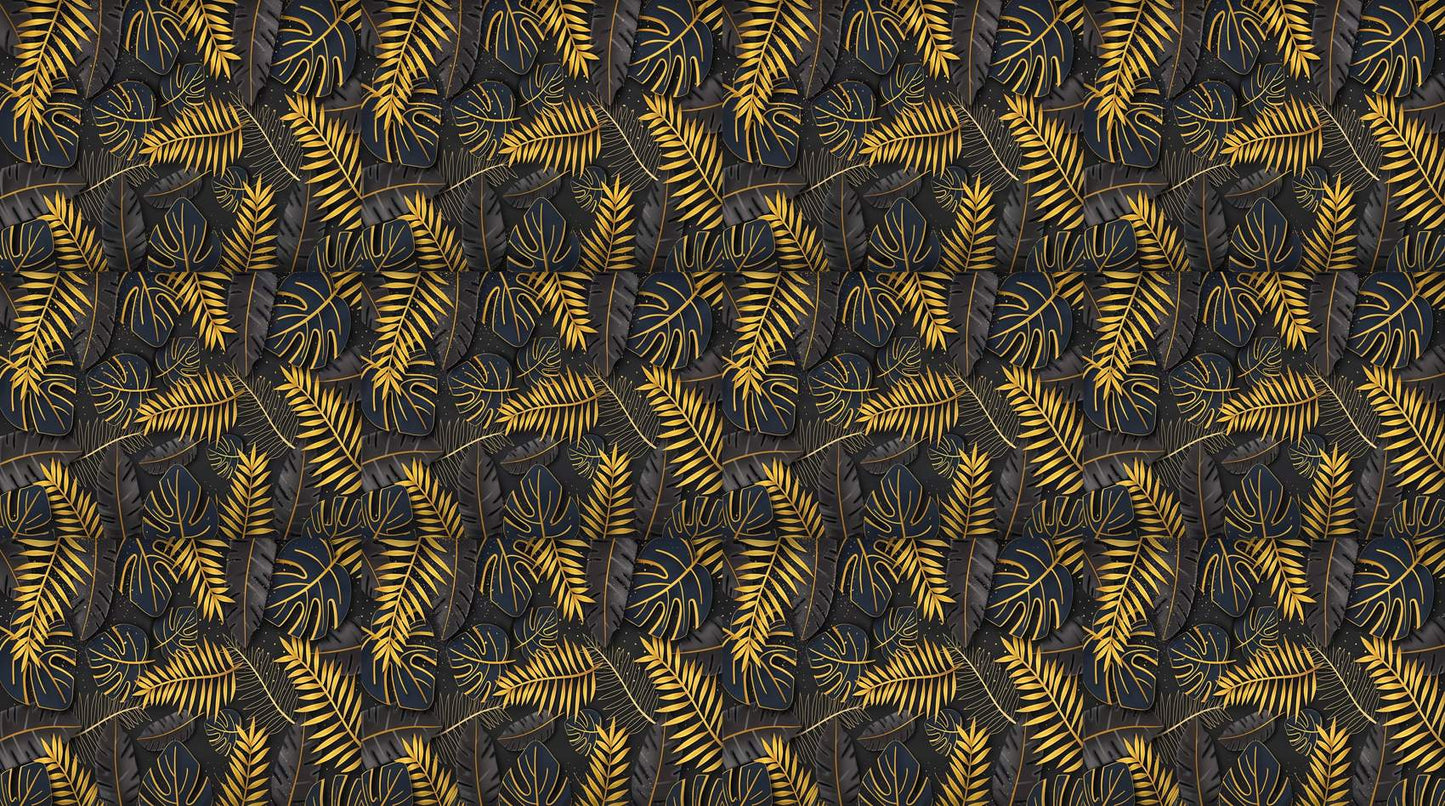 Papier Peint Palmier Noir et Or