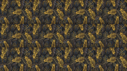 Papier Peint Palmier Noir et Or