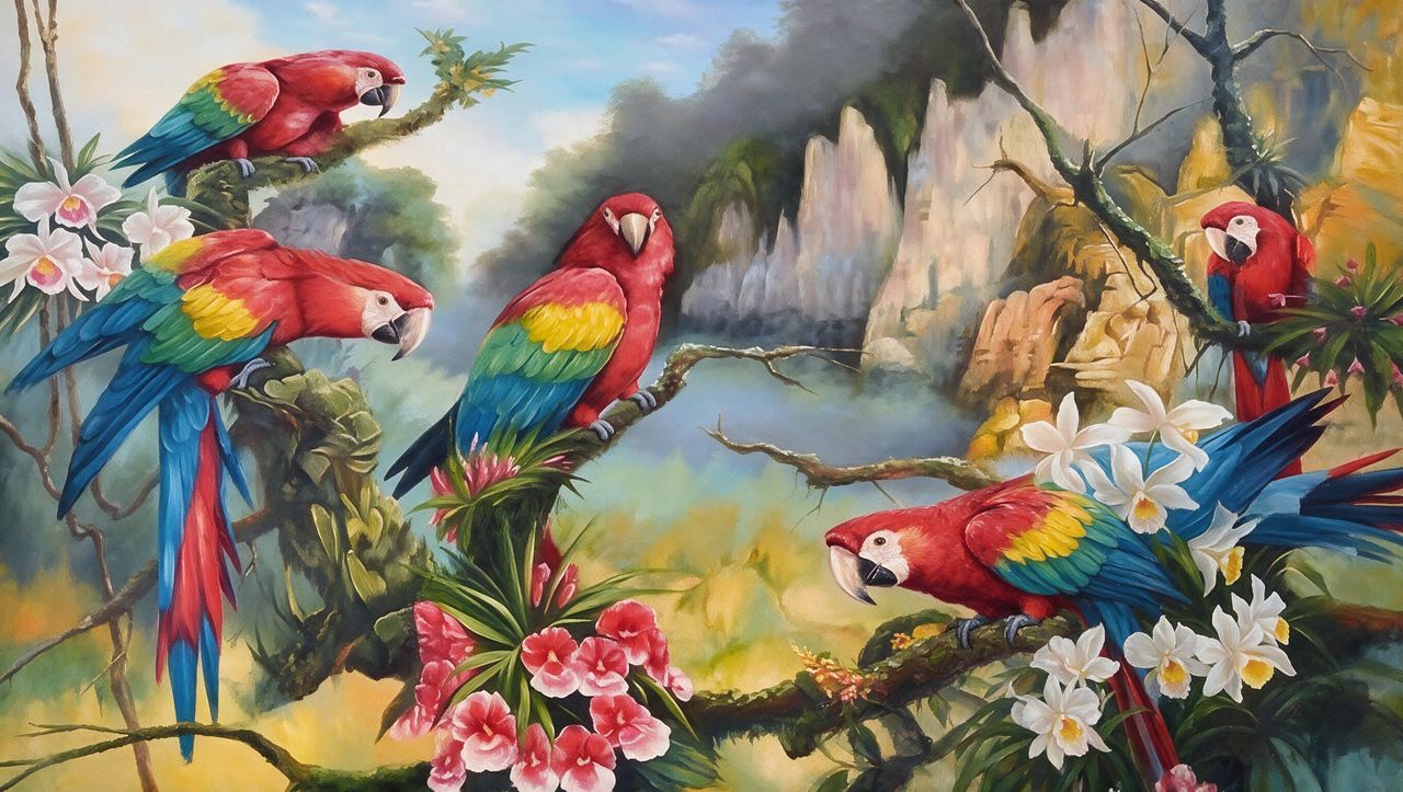 papier-peint-panoramique-perroquet-motif